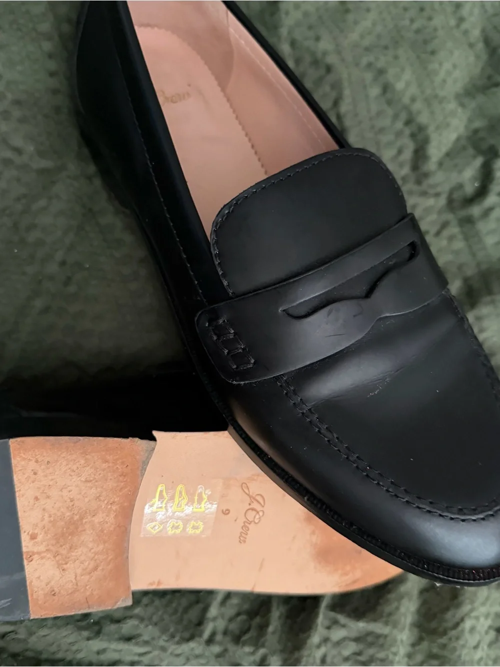 J. Crew Black Leather Penny Loafers - Men